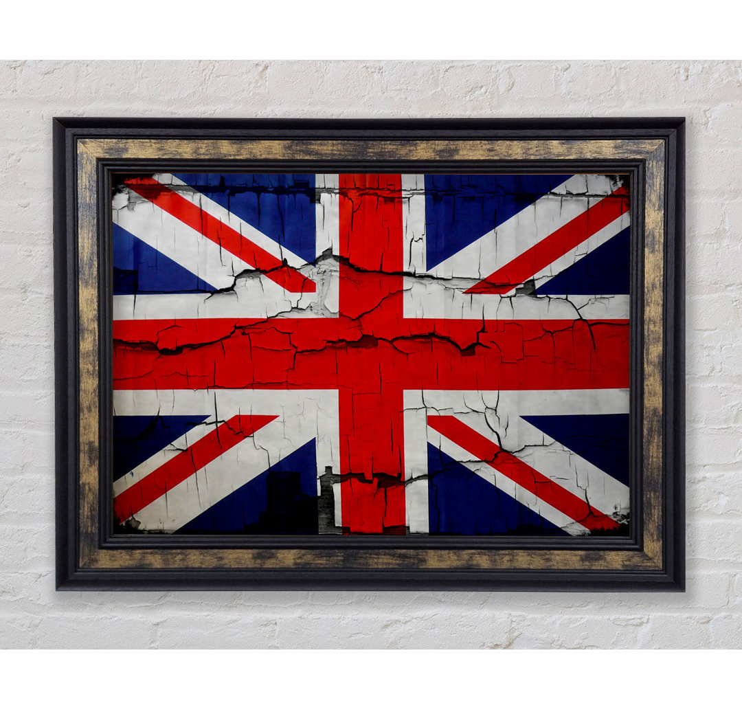 United Kingdom Flag Cracked - Einzelner Bilderrahmen Kunstdrucke