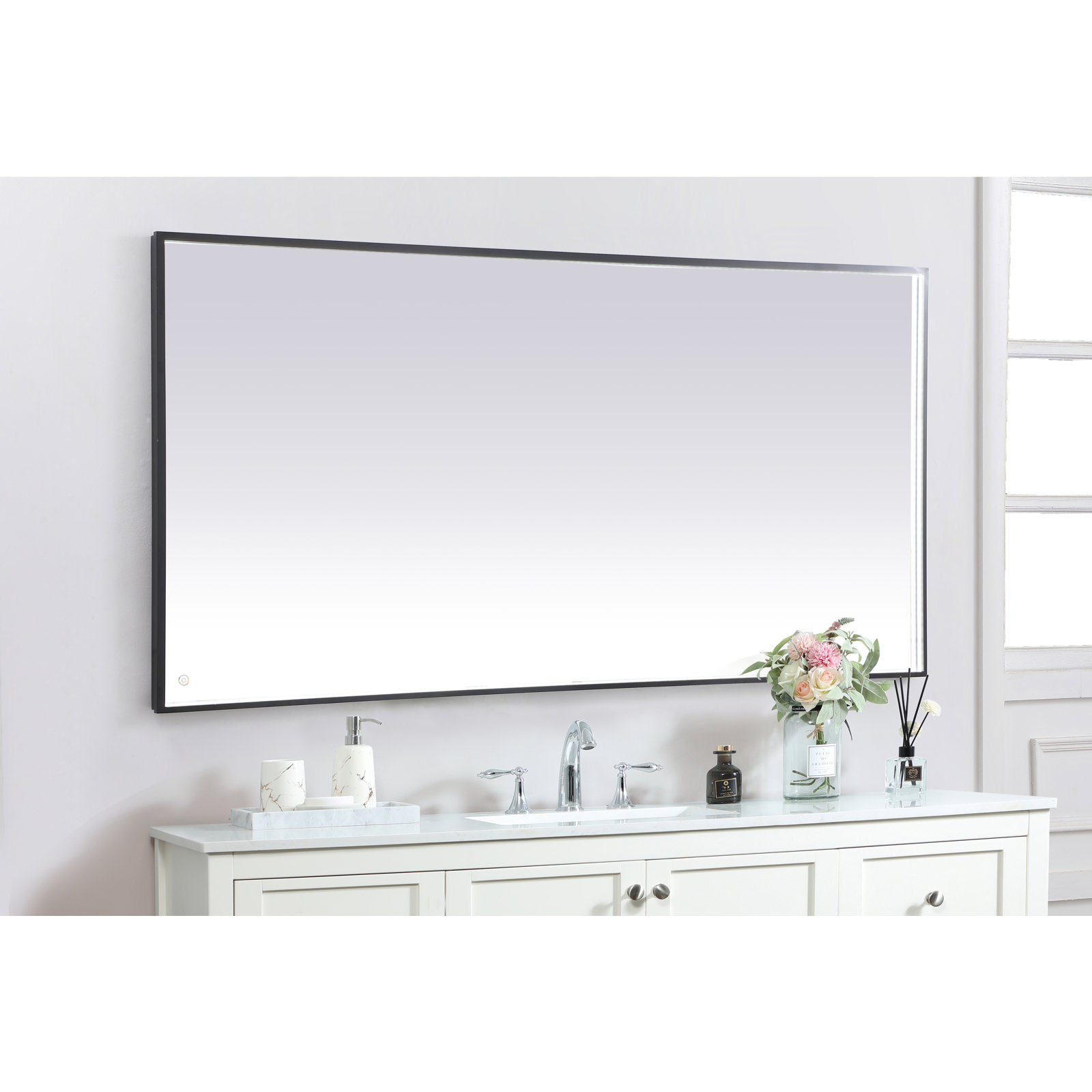Piche 72" Mirror, Black, 36" x 72"