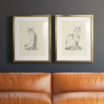 «House Cat V», reproduction encadrée de qualité supérieure, prête à être accrochée