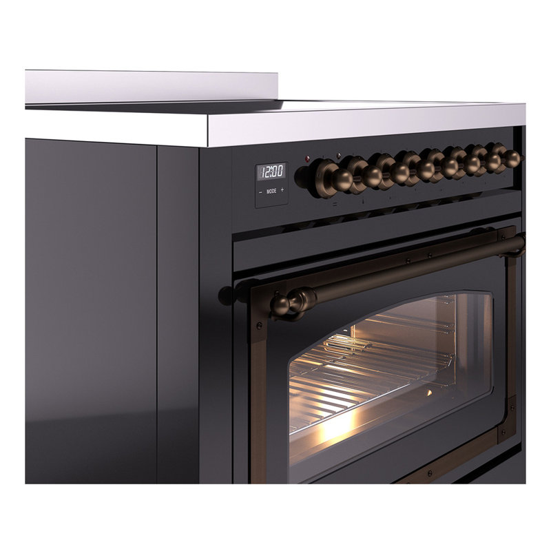 ILVE Nostalgie II Noblesse 36 in Induction Range, Glossy Black/Bronze