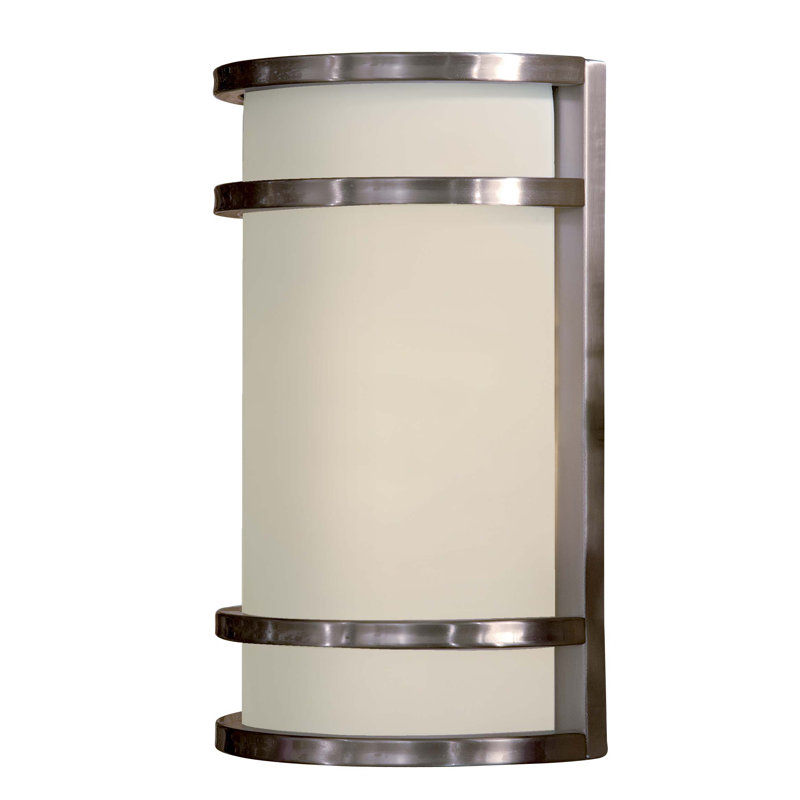 Luminaire à cloison d'extérieur 12 po H 12,18 po Janicki, Non, Acier inoxydable