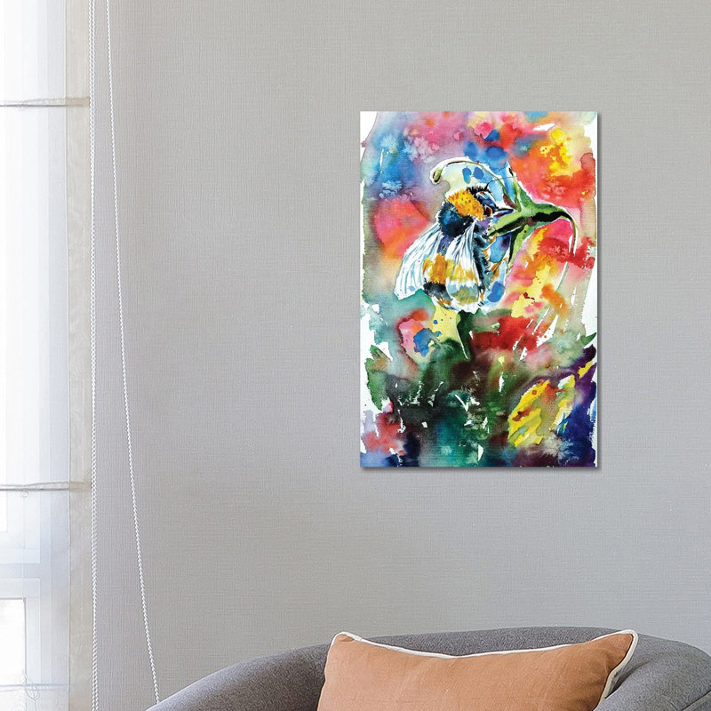 Bee With Flower by Anna Brigitta Kovacs - Wrapped Canvas Print, 66.04 cm H x 45.72 cm W x 1.91 cm D