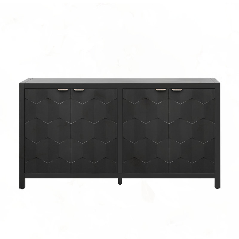 Buffet luxueux à quatre portes, Noir