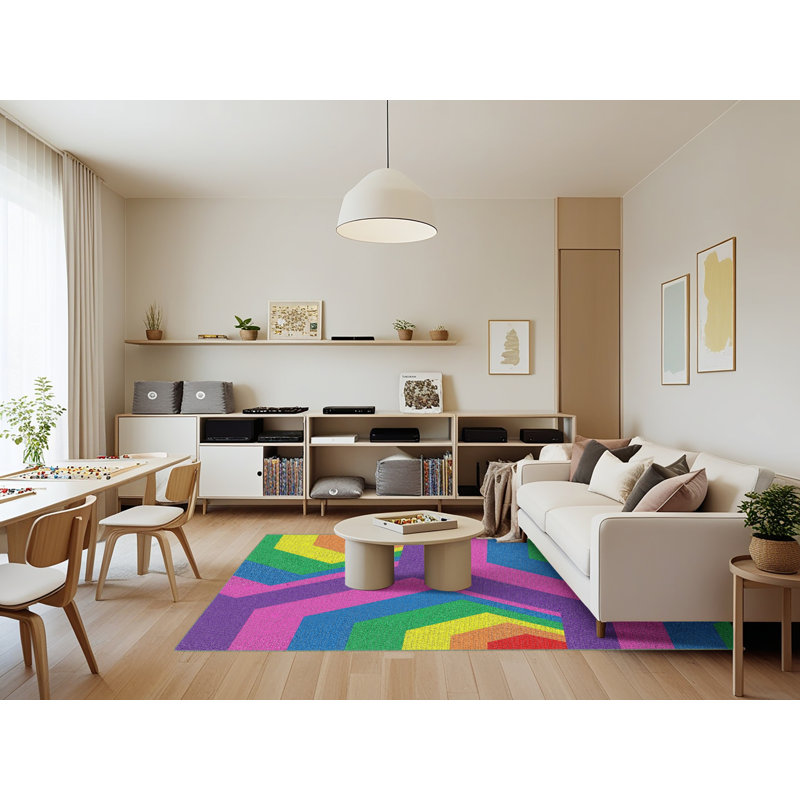 Geometric Indoor Rug, Rectangle 7' x 9'