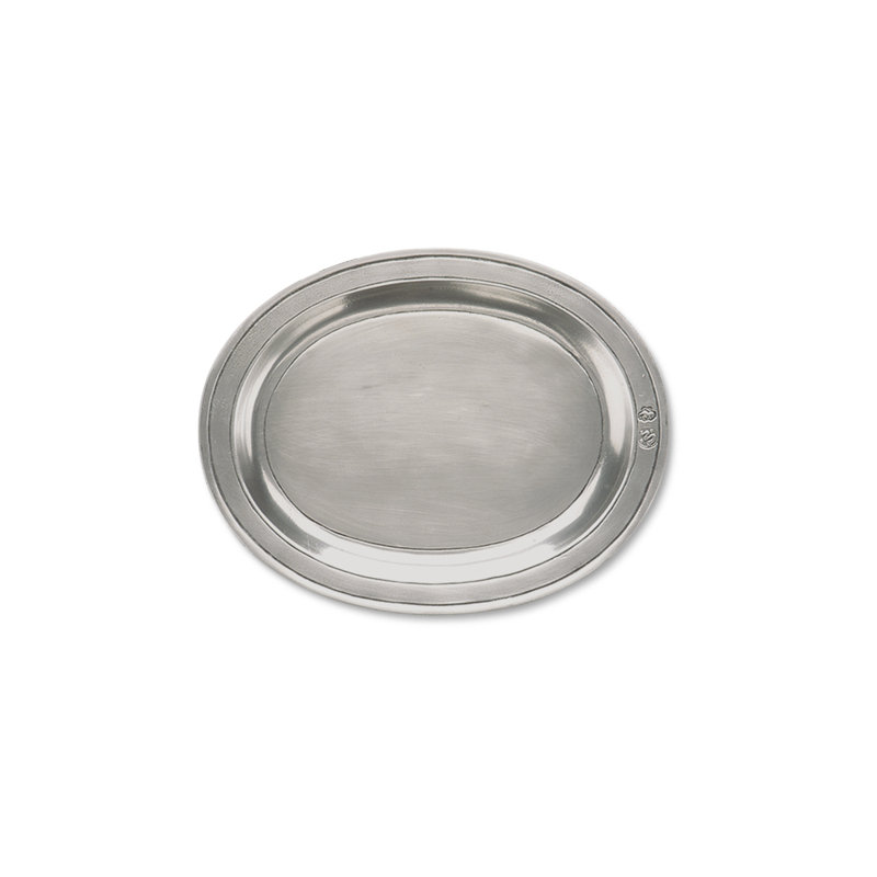 Oval Incised Platter, 1" H x 7.8" W x 6.1" D