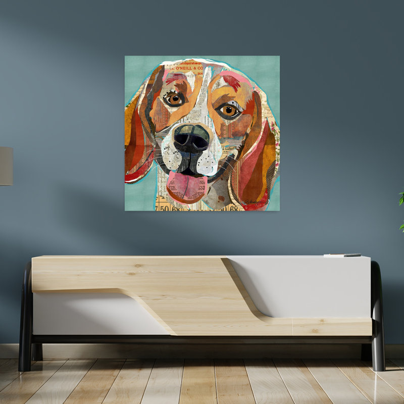 Beagle, art contemporain pour chien, H 36 po x l 36 po