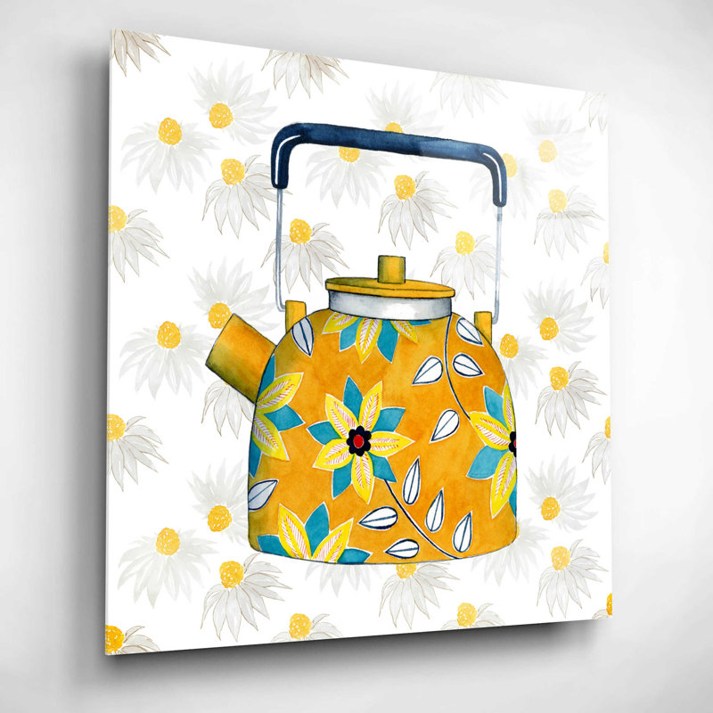 «Sweet Teapot III» par Grace Popp - peinture sans cadre, H 12 po x l 12 po x P 0,13 po