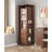 72.83" Walnut Rotating Dressing Mirror Storage Corner Cabinet