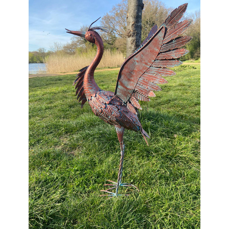 Deshler Heron Wings Up Statue