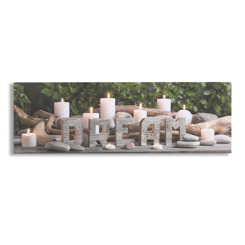 Art for the Home Typography Dream LED Printed Canvas