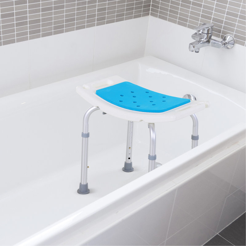 Bath Stool For Elderly, Injured & Pregnant - 6-Level Adjustable, Non-Slip, , Blue Aluminum Construction Adjustable Shower And Women 6 Levels, To , Chair