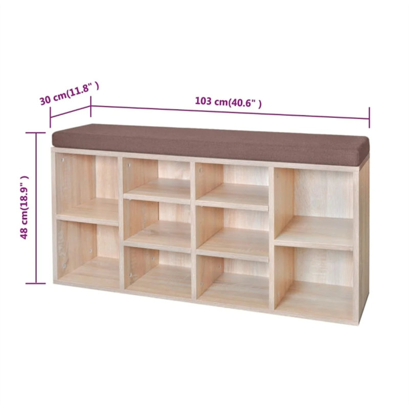 Caillou 10 Pair Shoe Storage Cabinet, Light Brown