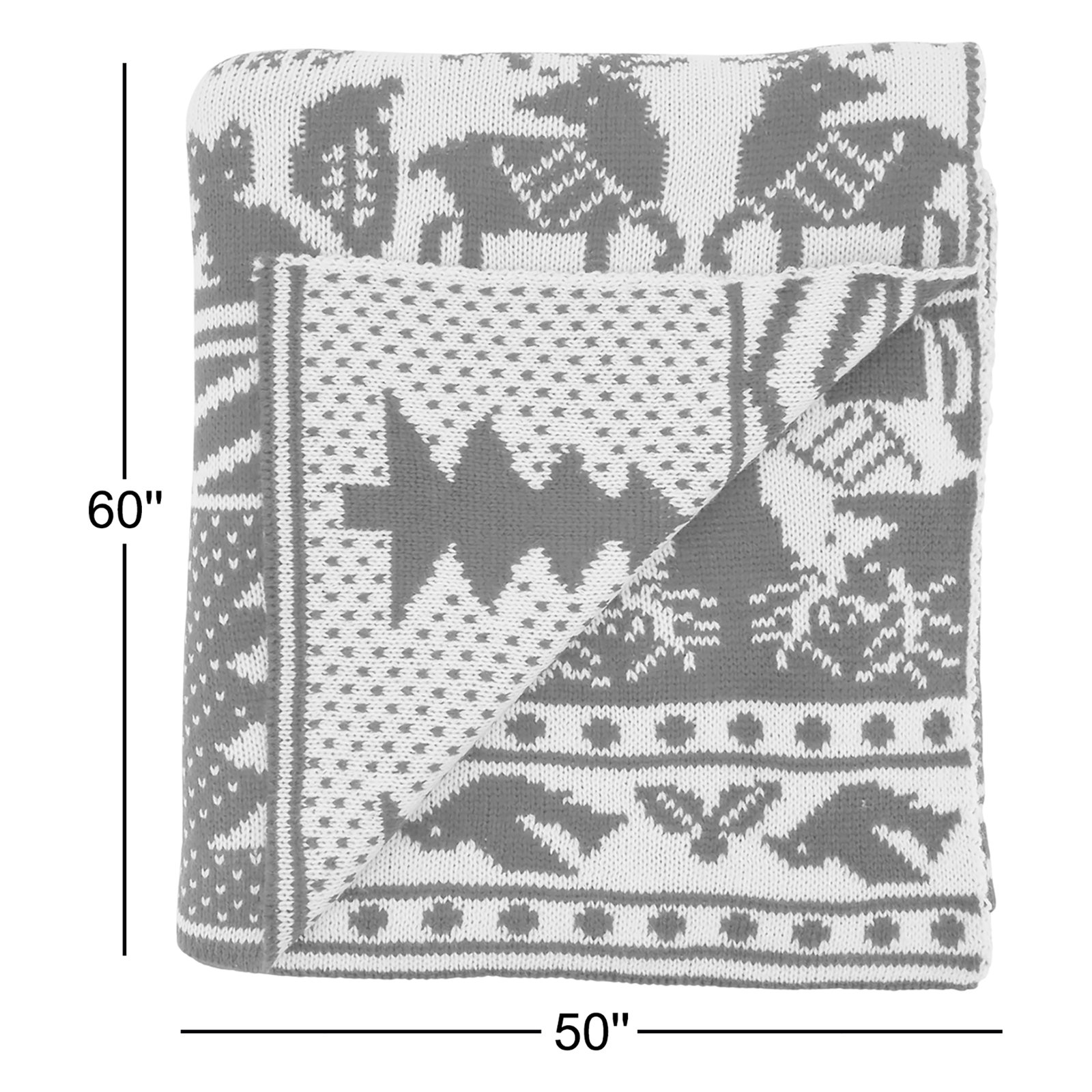 Max Knit Throw Blanket, Winter Woodland
