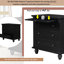 3 armoires, noir - amplement d'espace de rangement, différentes pièces pratiques avec armoire en bois massif avec 3 tiroirs Ustyle-1429246231