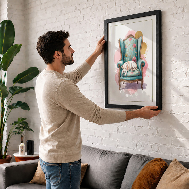 Wingback Comfort Eclectic - Framed Print, Unframed, A1 - 84.1 x 59.4 cm