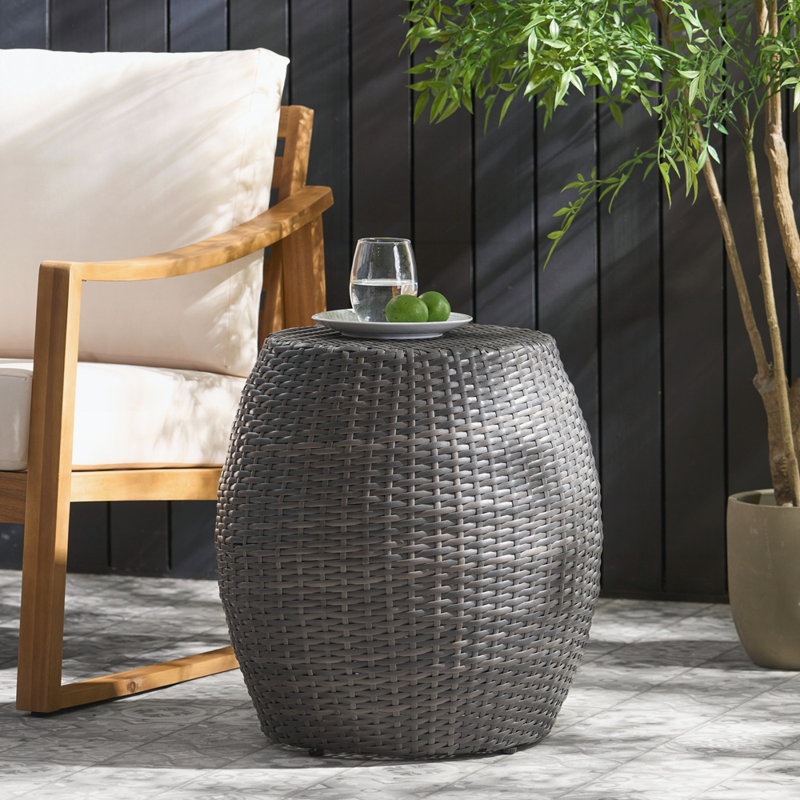 Outdoor Wicker Patio Side Table