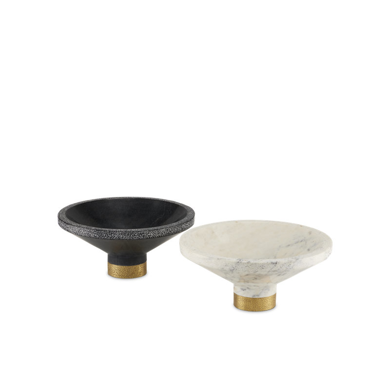 Vincent Decorative Bowl, Black/Brass