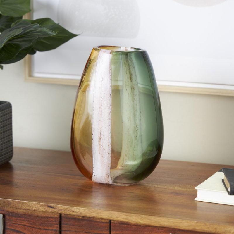 Northcrest Glass Table Vase, 9.9" H x 7" W x 4.25" D