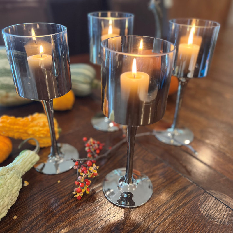 Longue tige argentée ombrée Votives
