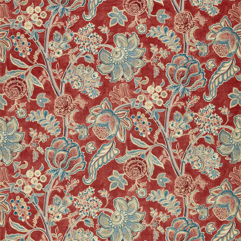 Shalimar Fabric, Ruby/Teal