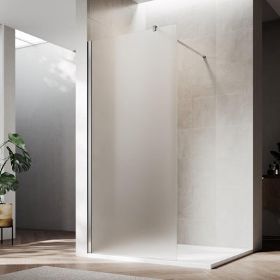 Écran de douche sans cadre l 30 po x H 72 po avec verre givré de 8 mm, facile à nettoyer