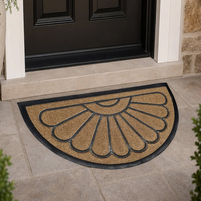 Tapis de porte polyvalent à envers en caoutchouc beige antidérapant
