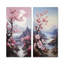 Paysage de cerisier rose du Japon - paysage de mur d'art floral, ensemble de 2-58770370-58770368