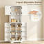 White Tall Kitchen Storage Cabinet 181.5cm, Freestanding Pantry Cupboard with Doors, Adjustable Shelves, Open Shelf and 8 Spice Racks for Kitchen