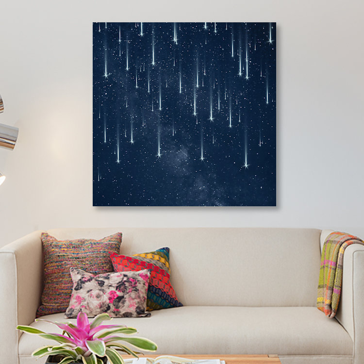« chutes stars », impression sur toile, H 37 po x l 37 po x P 1,5 po, Toile tendue, Pas de tapis