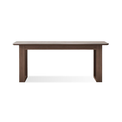 Table de salle à manger en bois massif gris et brun noisette