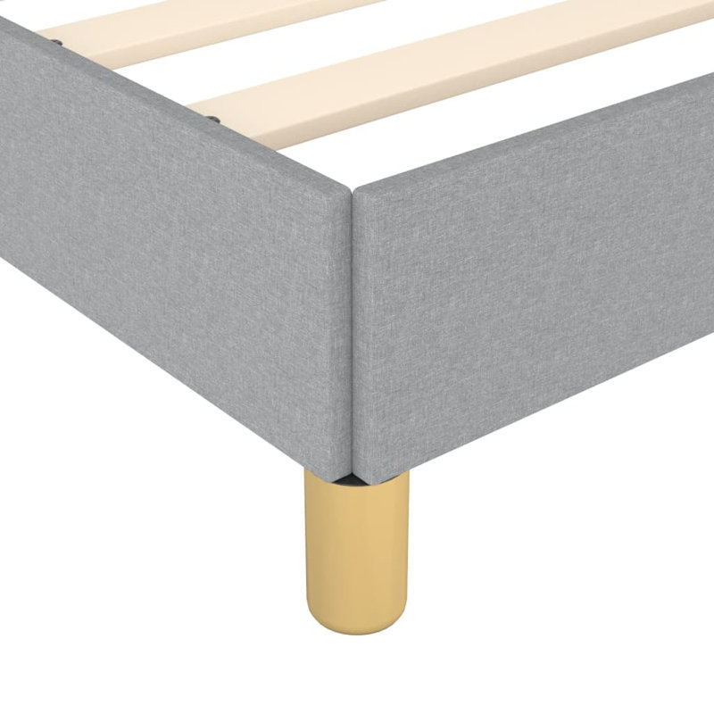 Base de lit en tissu Pranavi vidaXL, support de lattes, sans matelas, Simple, Gris clair