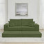 Canapé-lit modulaire en forme de L 79,5 po avec siège en tissu d'ameublement en L et siège repose-pieds amovible avec repose-pieds amovible - aucun assemblage requis-123040636