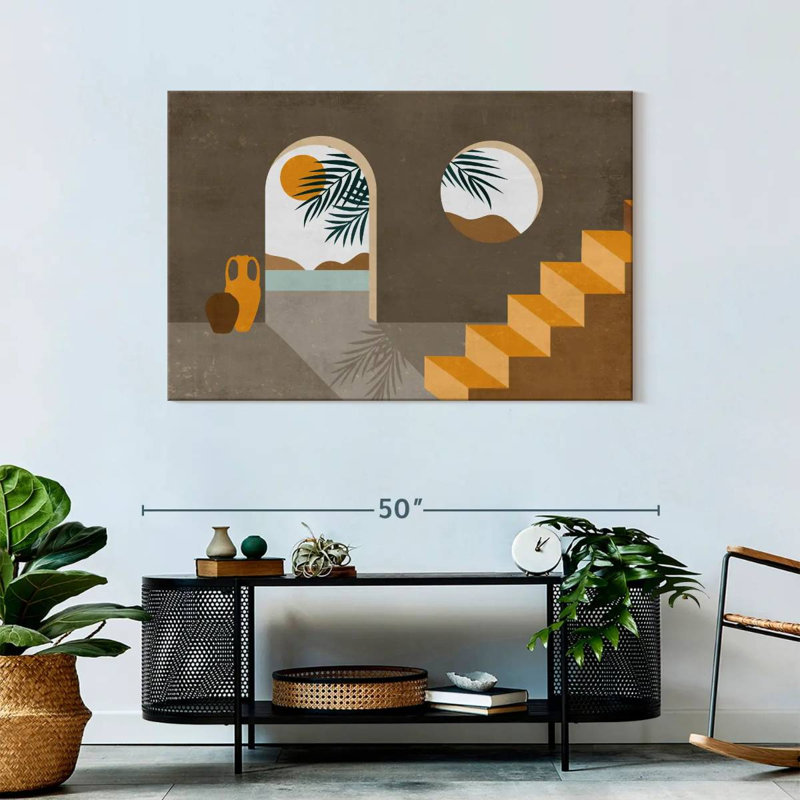Lilie Midcentury Interior Abstract, 30" H x 45" W