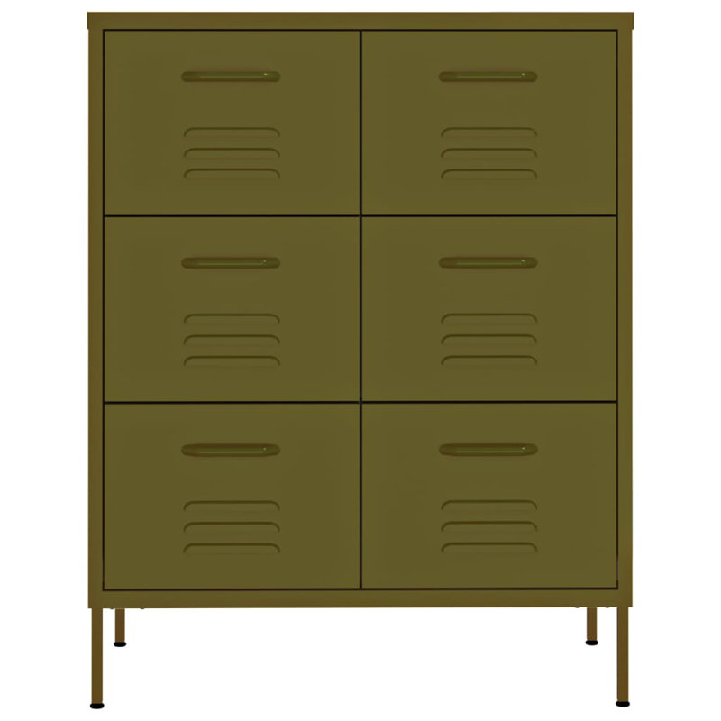 Drawer Cabinet Freestanding Storage File Cabinet for Home Office Steel, Olive Green