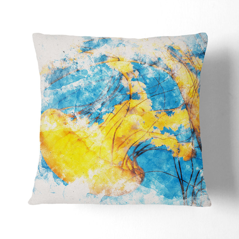 Jellyfish Cushion with Filling, 40cm H x 40cm W x 15cm D, White