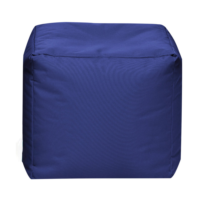  Repose-pieds pouf carré Moseley 16 po, hydrofuge, Mélange de polyester bleu royal