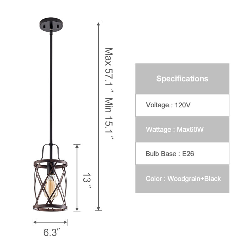 Luminaire suspendu cylindrique 1 lumière