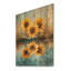 Tournesols en réflexion II - décoration murale en bois de tournesols - sur bois de pin naturel-997571404