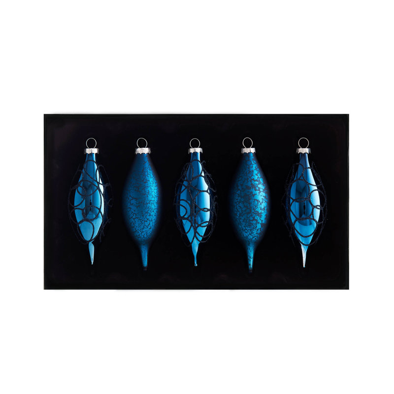 14.71 cm Plastic / Acrylic Shatterproof Bauble, Navy Blue