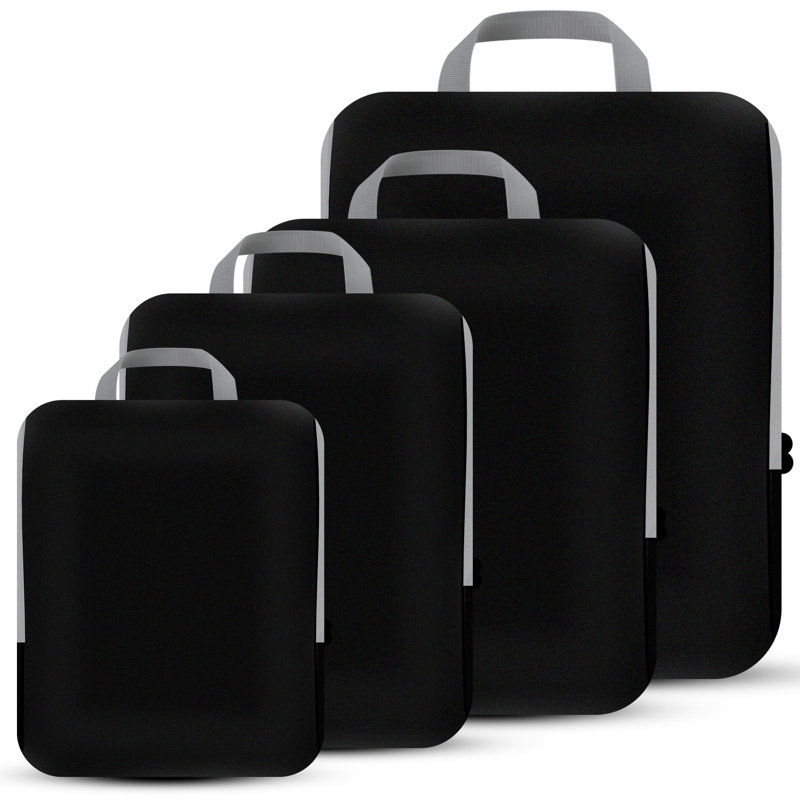 4 Set Compression Packing Cubes Travel - Travel Accessories Expandable Packing Organizers For Carry On - Essentials Luggage Travel Bags