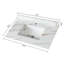 Comptoir de meuble-lavabo en marbre 37 po, comptoir de salle de bain avec lavabo central encastré rectangulaire et dosseret de 4 po de hauteur, comptoir pré-percé, blanc de Carrare avec veines-129632902