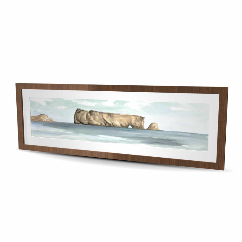 Rocher Percé - reproduction matte encadrée marine pour la décoration intérieure