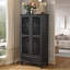 Armoire de rangement de 55 po de hauteur, 2 portes / 1 tiroir, décor en bois sculpté pour le salon - standard