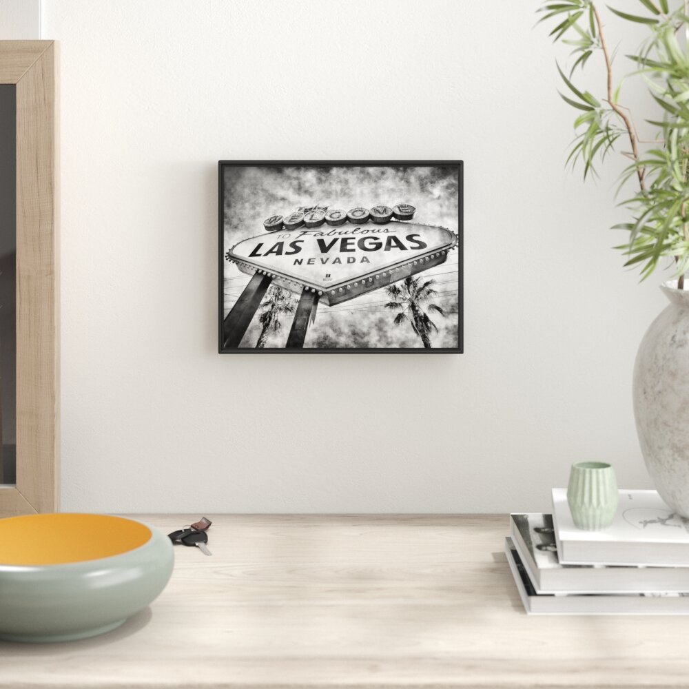 Gerahmtes Wandbild Las Vegas Ortseingangsschild