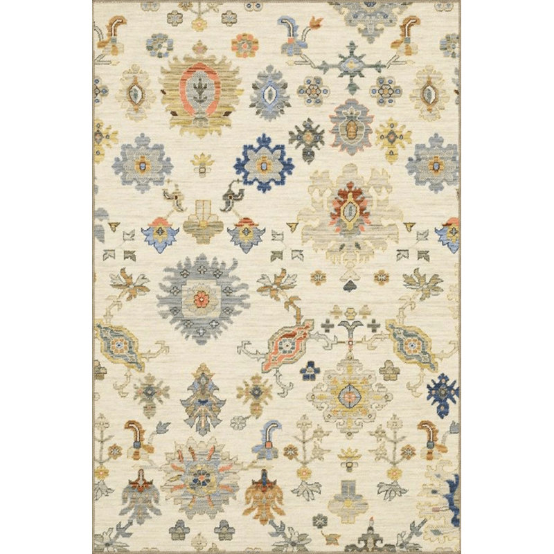 Tapis décoratif lavable à la machine multicolore, Rectangle 3 pi 3 po x 4 pi 11 po