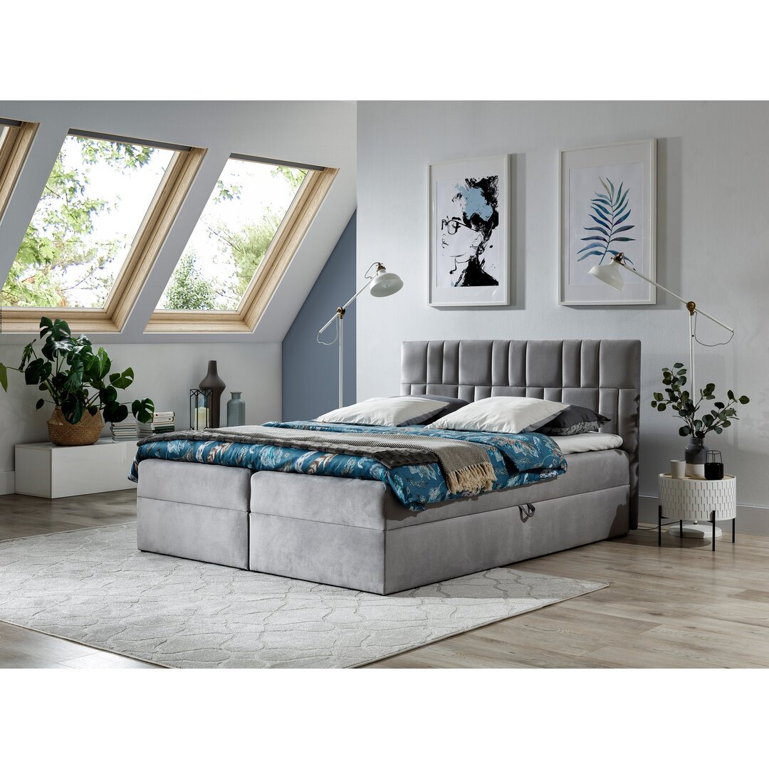 Boxspringbett Nickolas mit Topper und Bettkasten