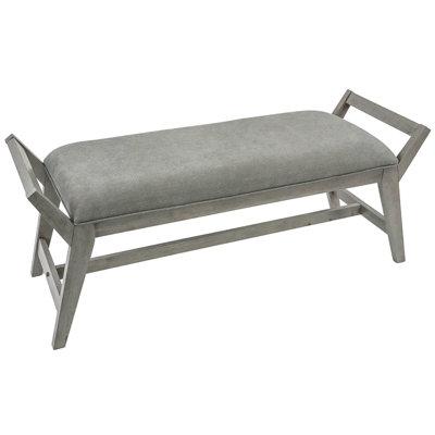 Entryway Modern Upholstered Bench With Arms, 51" Wide With Solid Wood Legs, End Of Bed Bench, For Dining Room/Bedroom/Hallway