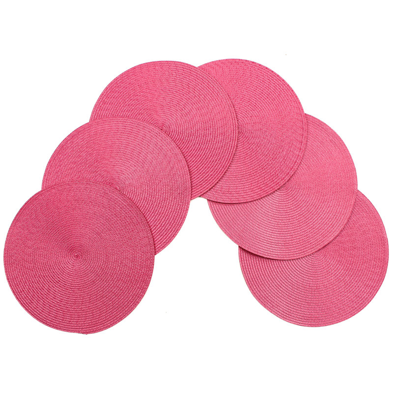 Ensemble de 6 napperons de table et de cuisine antidérapants Vienna, Rose française
