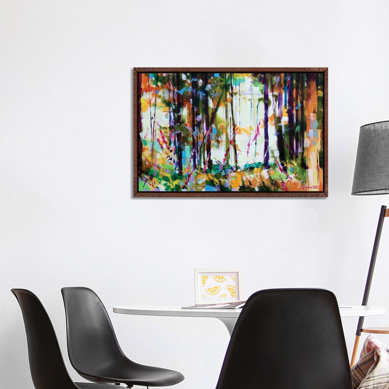 Snompers Near Long Hill by Doug Eaton - Painting on Canvas, Classic Brown Wood Framed, 101.6 cm H x 66.04 cm W