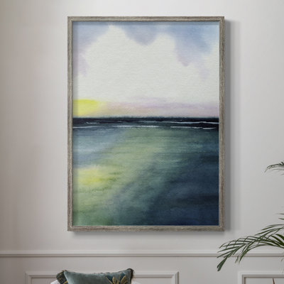 Sherbet Sunset Diptych II Framed Print - Solid Wood